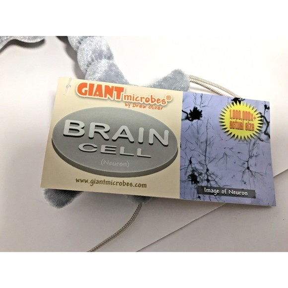 Giant Microbes Brain Cell Neuron Grey Plush Educational Science Stuffed Toy NEW - Picture 8 of 9